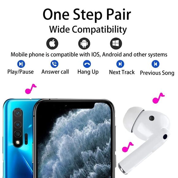 True Wireless Bluetooth 5.3 Earbuds, Noise Cancelling, IPX7 Waterproof, - Picture 4 of 7